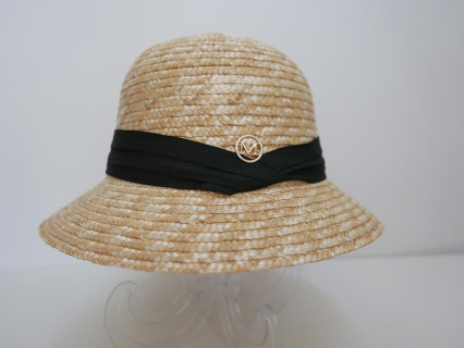 Kapelusz klosz małe rondo słomka ryżowa do 58  cm