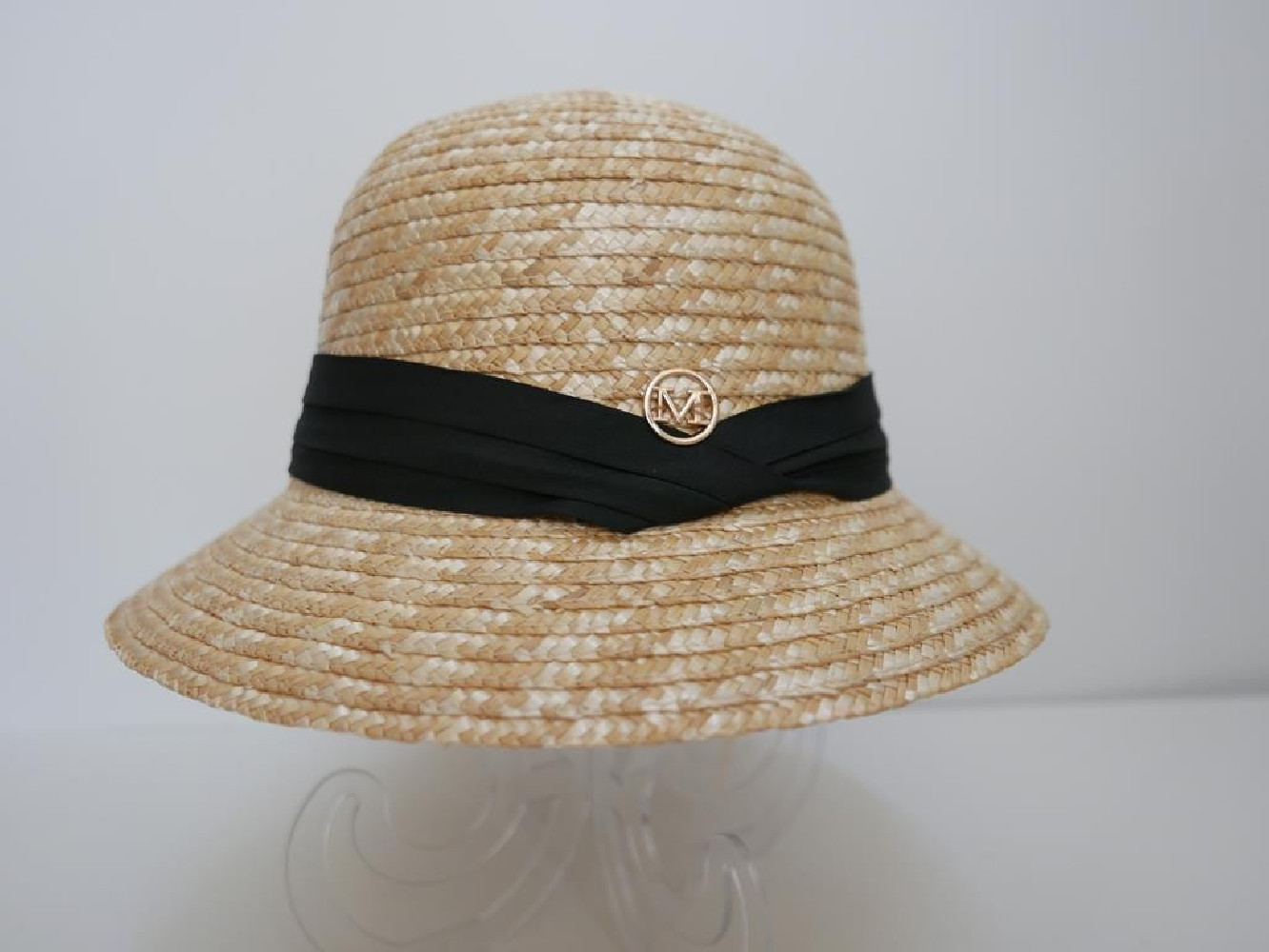 Kapelusz klosz małe rondo słomka ryżowa do 58  cm