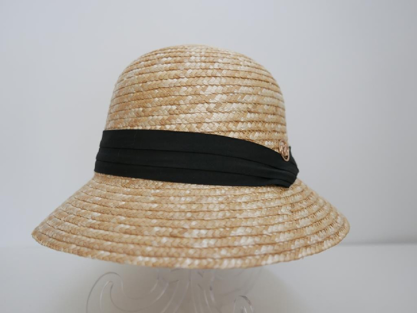 Kapelusz klosz małe rondo słomka ryżowa do 58  cm