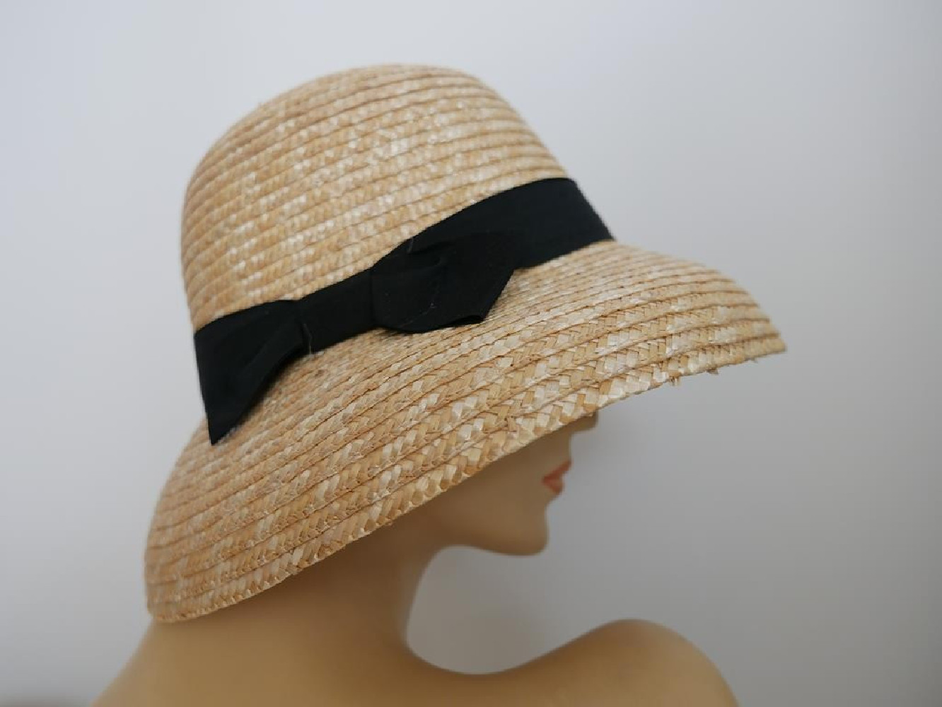 Kapelusz Audrey małe rondo słomka ryżowa do 56  cm