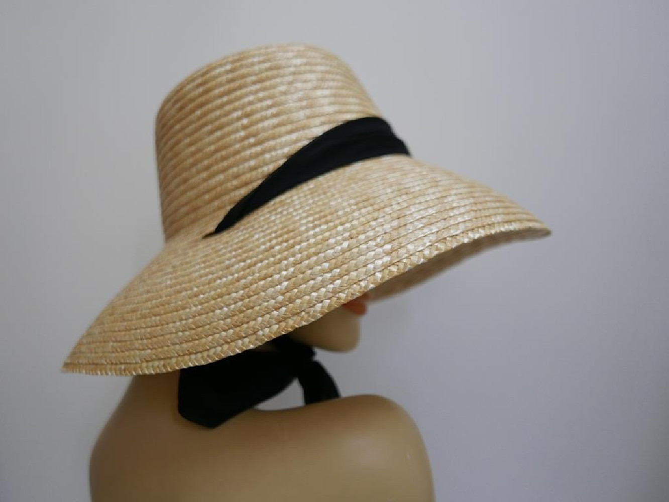 Kapelusz klosz duże rondo słomka ryżowa do 58  cm
