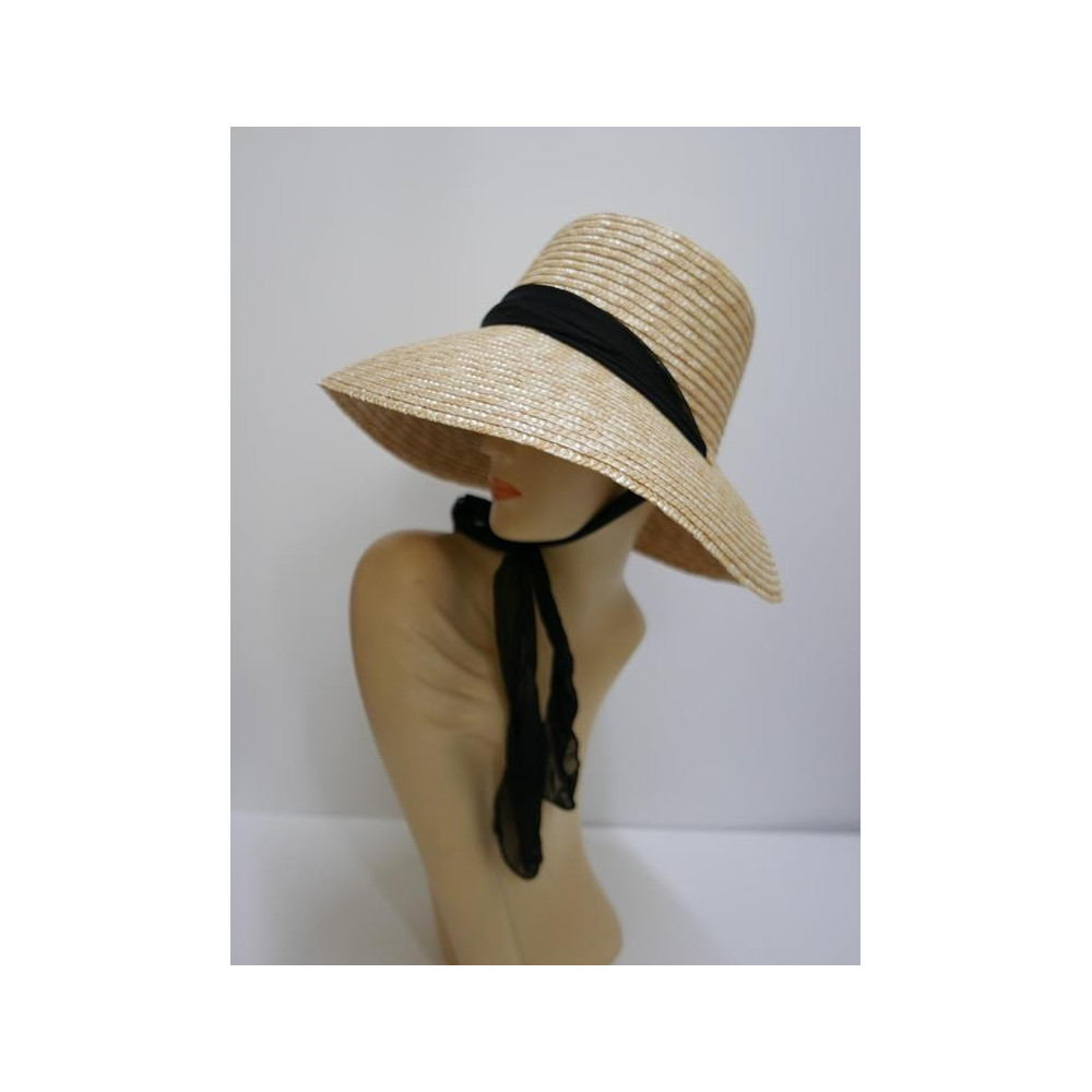 Kapelusz klosz duże rondo słomka ryżowa do 58  cm