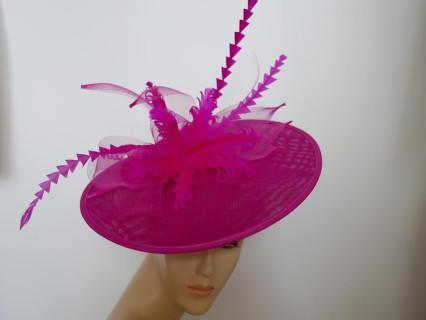 Fuksja kapelusz koktajlowy dysk z lnu