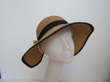 Ciemny beż słomkowy letni  kapelusz 56-57cm