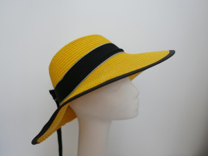 Żółty słomkowy letni  kapelusz  56-57 cm