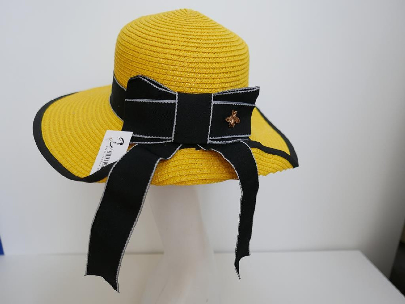 Żółty słomkowy letni  kapelusz  56-57 cm