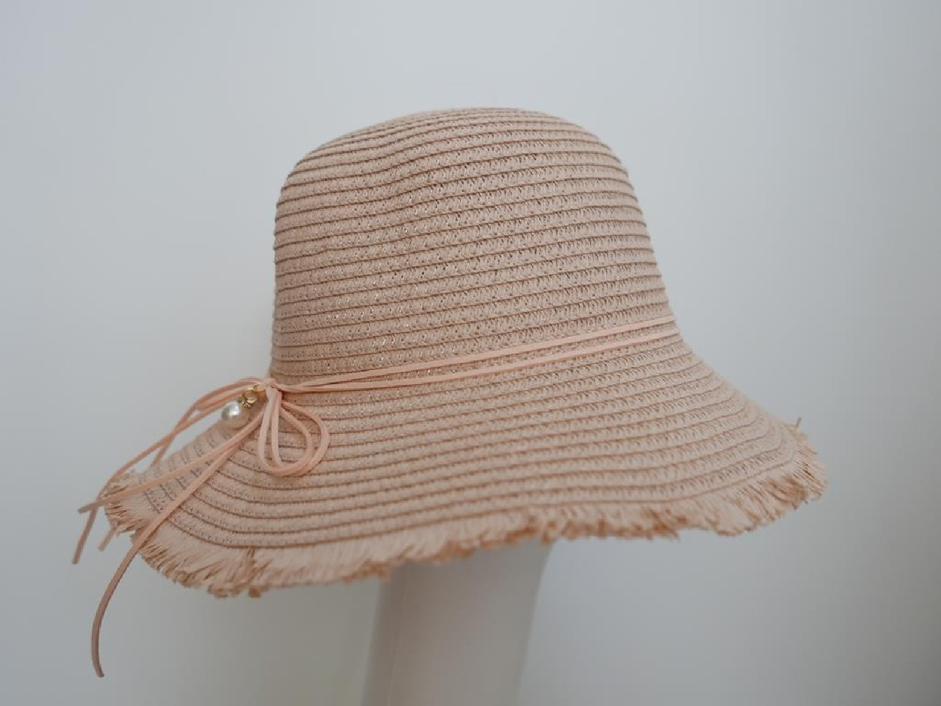 Różowy słomkowy letni  kapelusz  56-57 cm