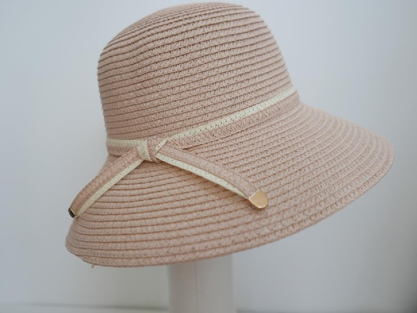 Różowy słomkowy letni  kapelusz  57-58 cm