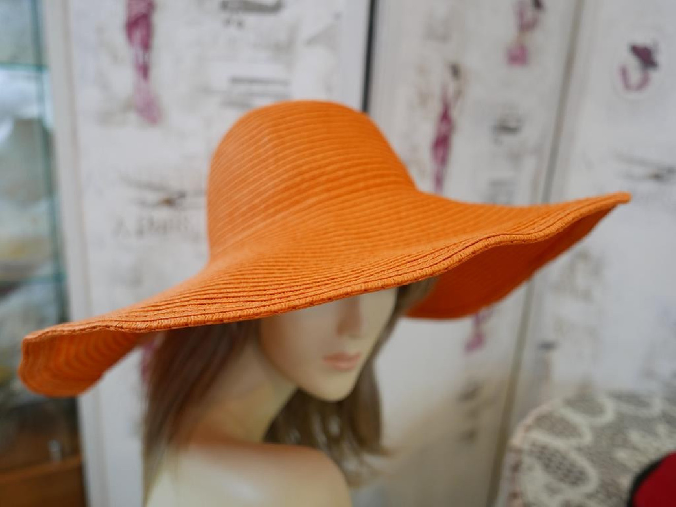 Giggy pomarańczowy letni  kapelusz do modelowania 55-57 cm