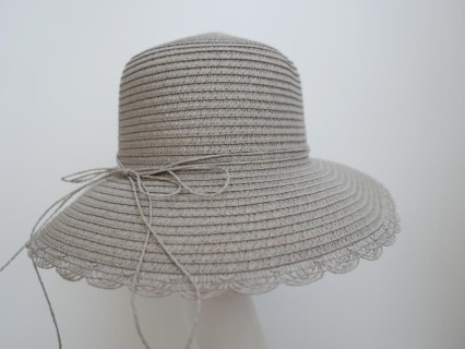 Szary słomkowy letni  kapelusz  56-57 cm
