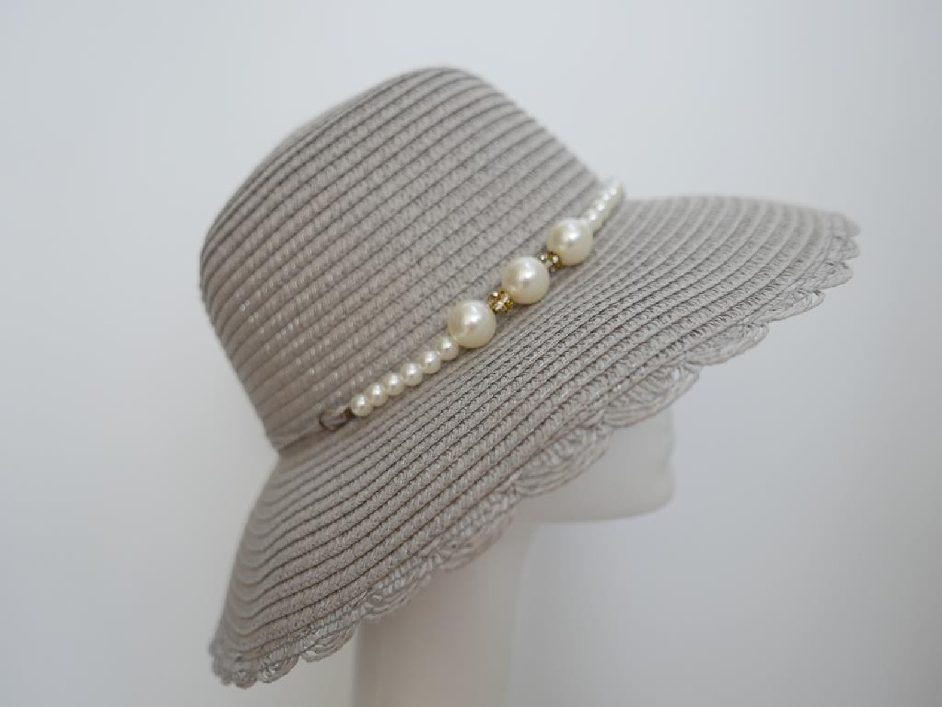 Szary słomkowy letni  kapelusz  56-57 cm