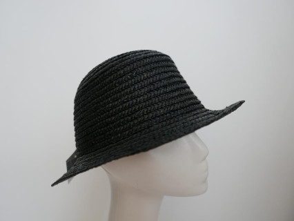 Czarny słomkowy letni  kapelusz do 58-59 cm
