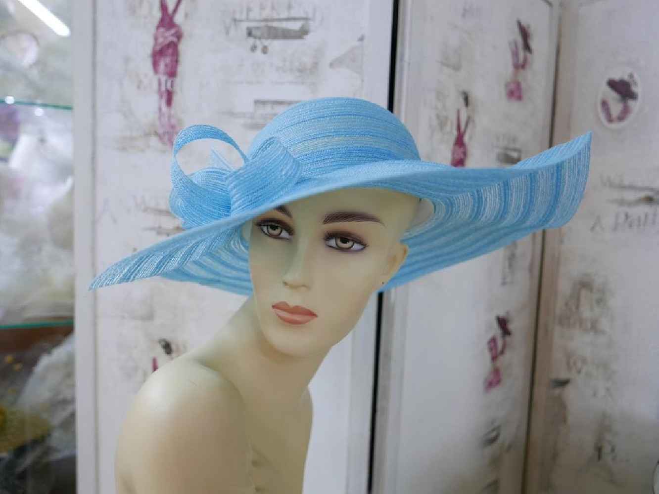 Irma turkusowy letni  kapelusz słomkowy 57-59 cm