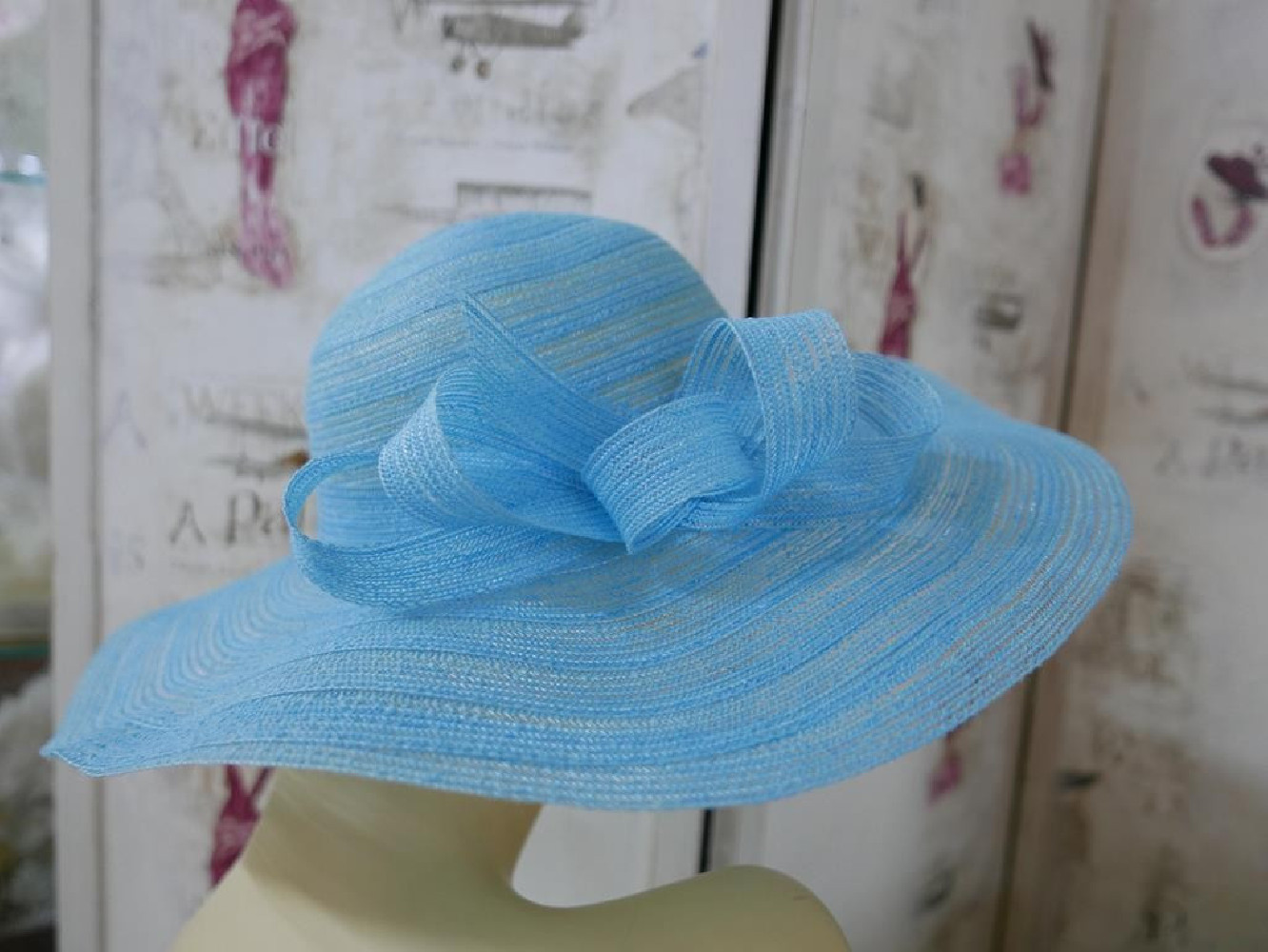 Irma turkusowy letni  kapelusz słomkowy 57-59 cm