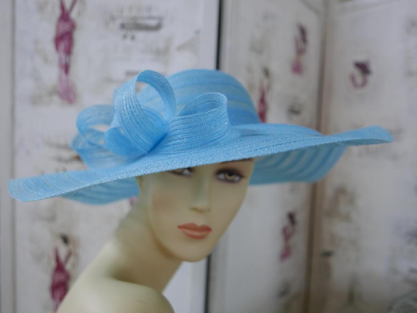 Irma turkusowy letni  kapelusz słomkowy 57-59 cm