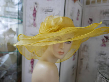 Saint Tropez żółty kapelusz sinamay 53-56 cm