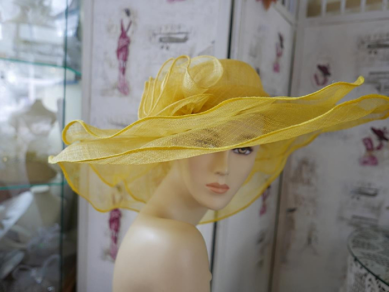 Saint Tropez żółty kapelusz sinamay 53-56 cm