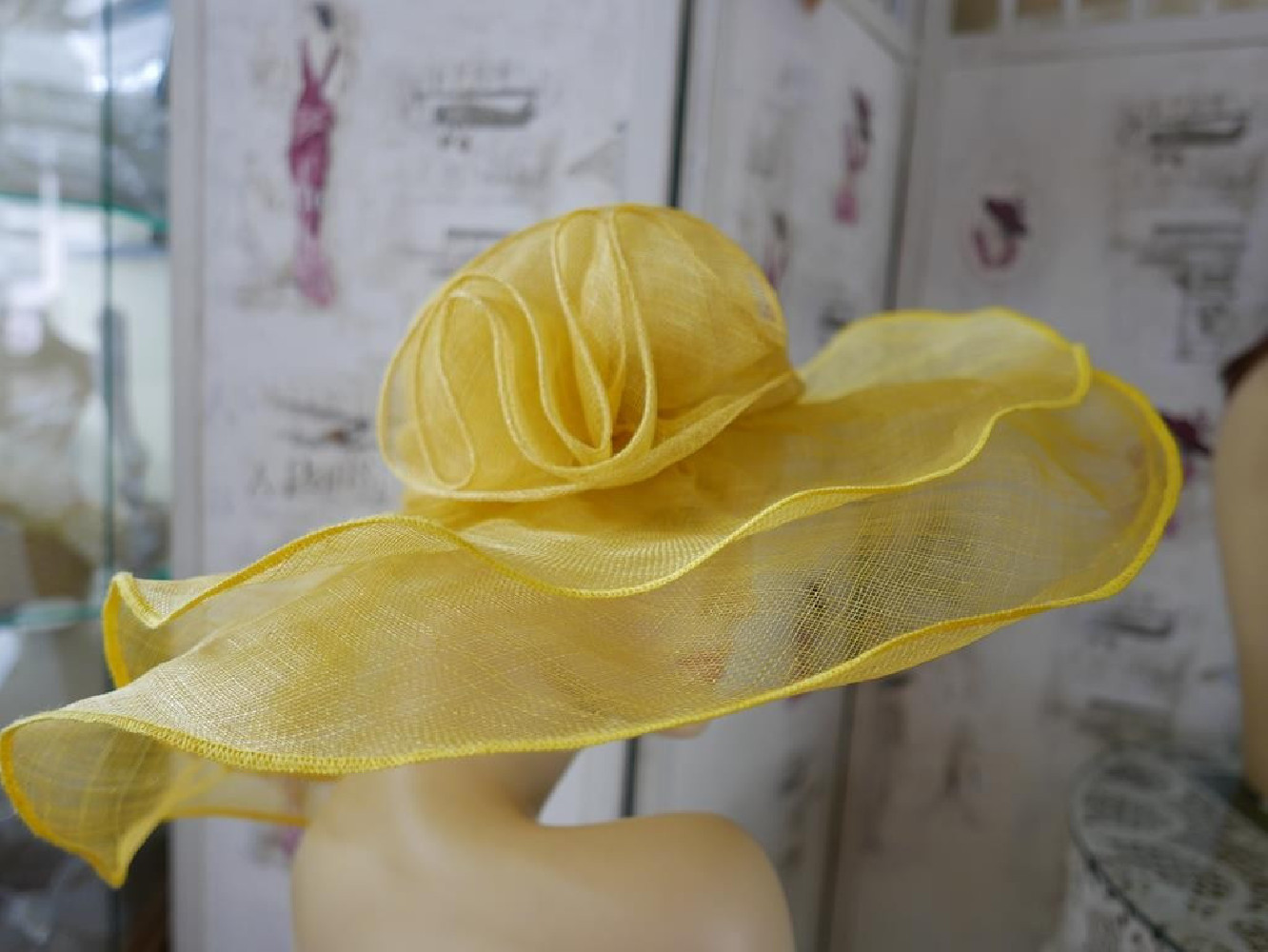 Saint Tropez żółty kapelusz sinamay 53-56 cm