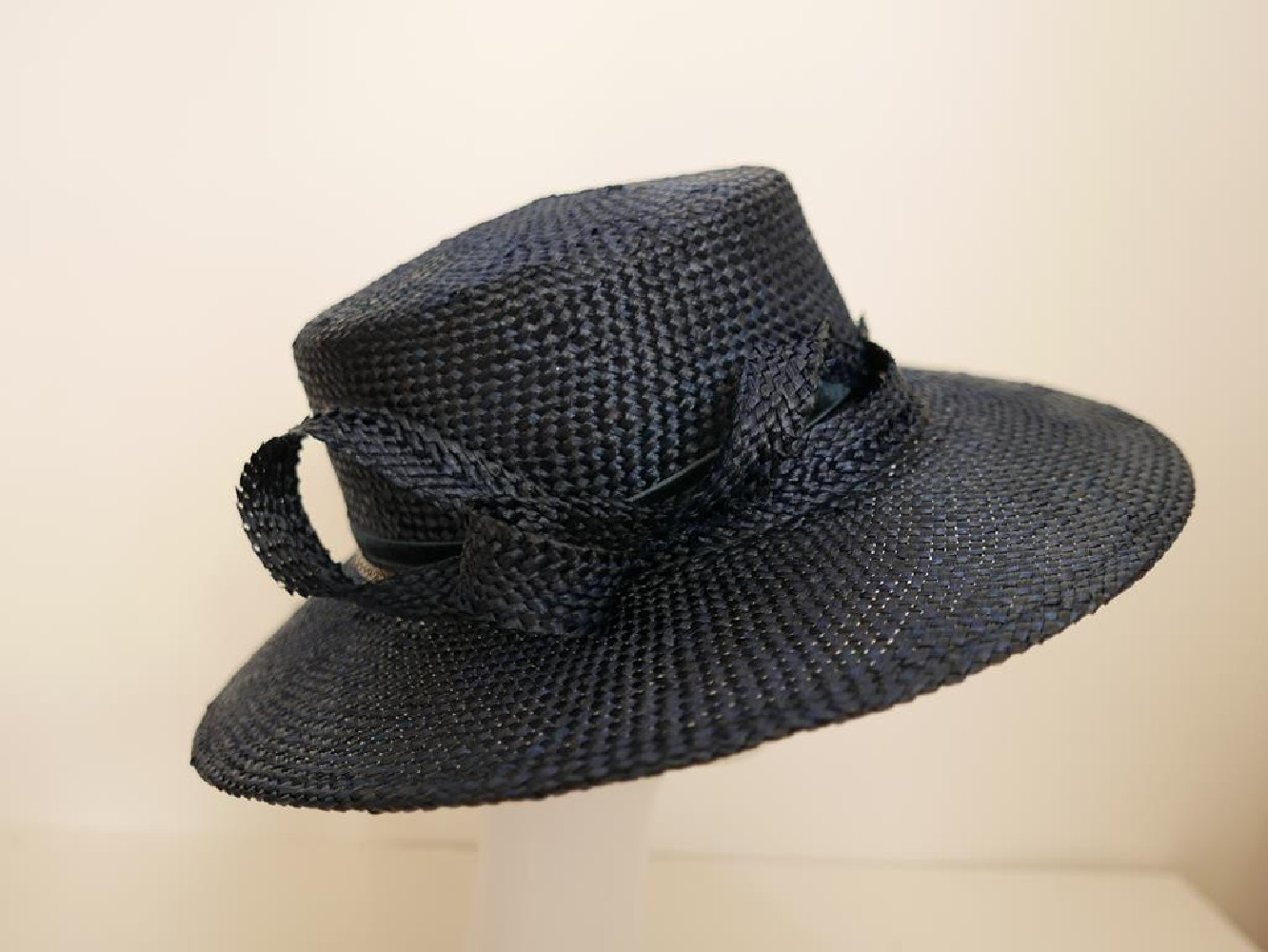 Granatowy kanotier kapelusz wizytowy parasizal wiskoza54-55 cm