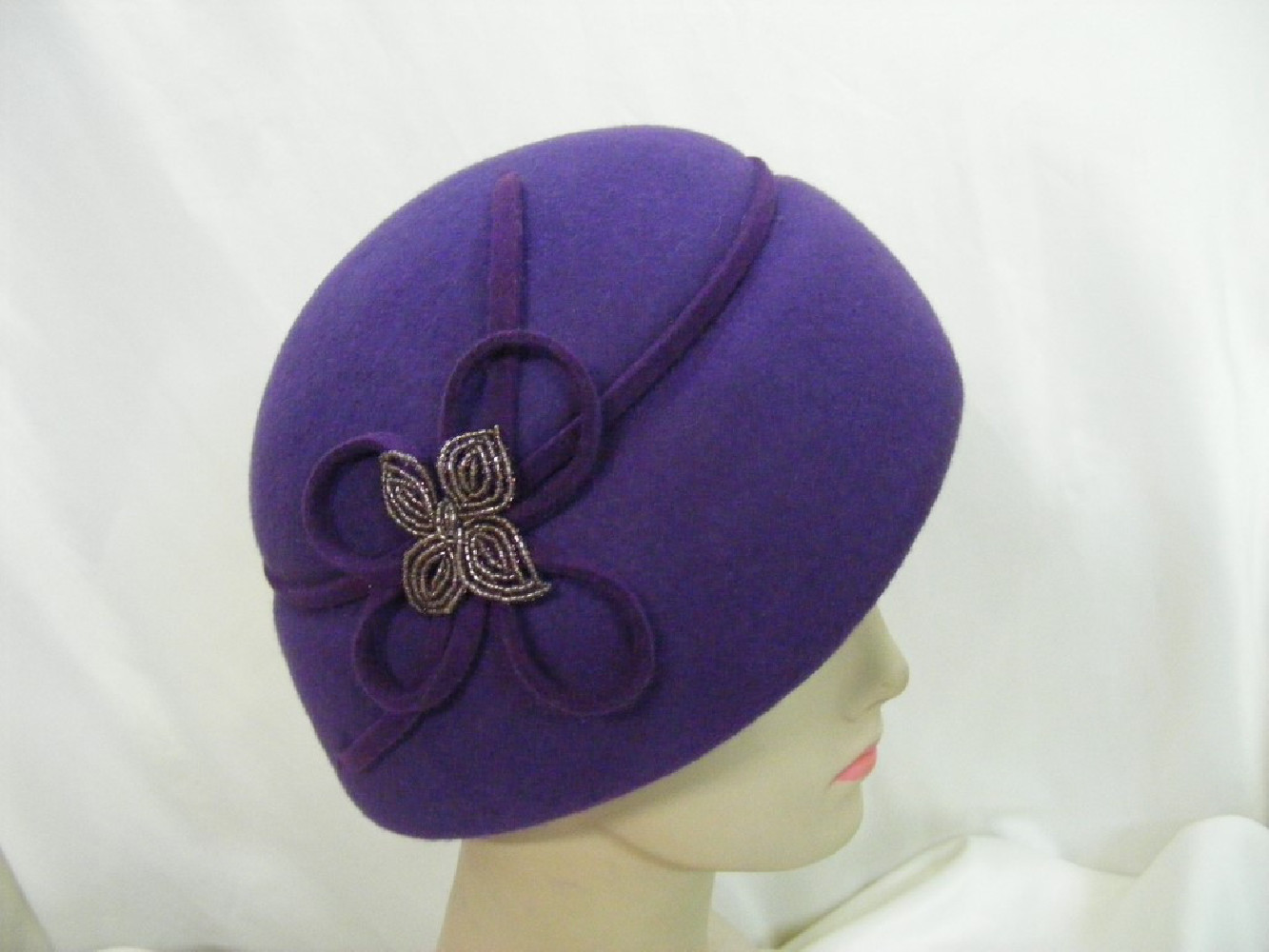Alabina-fioletowy turban Vinage 55-58 cm