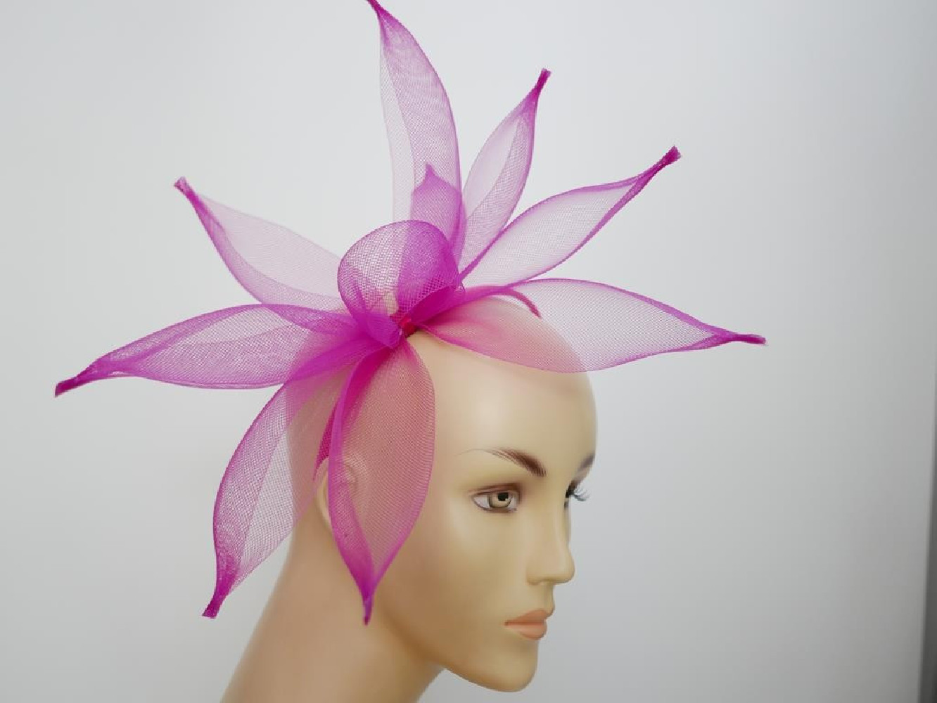 Fuksja fascynator z crin na przepasce