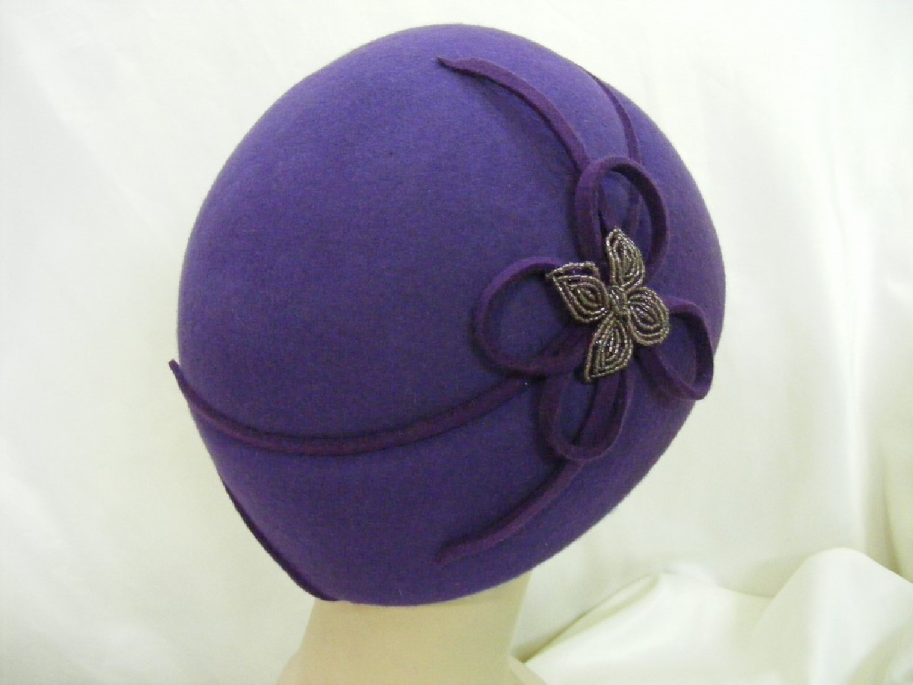 Alabina-fioletowy turban Vinage 55-58 cm