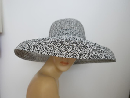 Kapelusz w stylu Audrey biało czarny do 57 cm