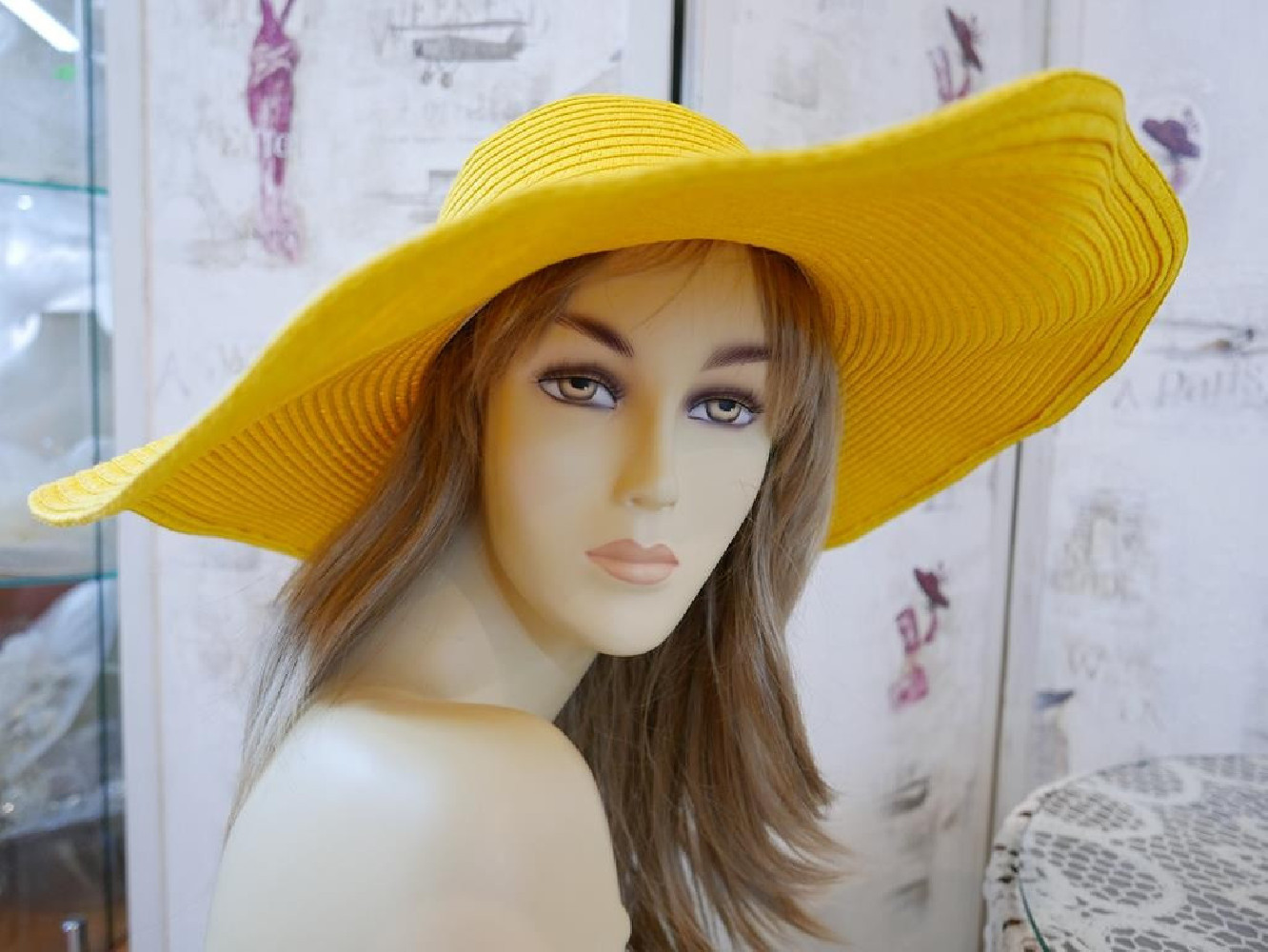 Giggy żółty letni  kapelusz do modelowania 55-57 cm