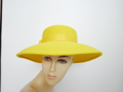 Margarita żółty kapelusz filcowy 53-56 cm