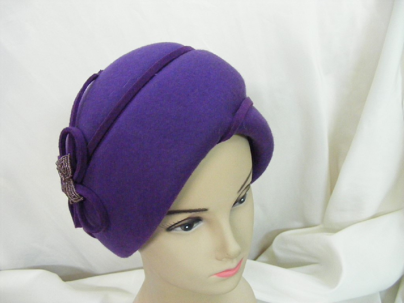 Alabina-fioletowy turban Vinage 55-58 cm