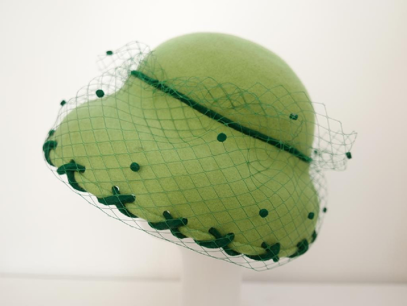 Bogna zielony kapelusz filcowy klosz  54-56 cm