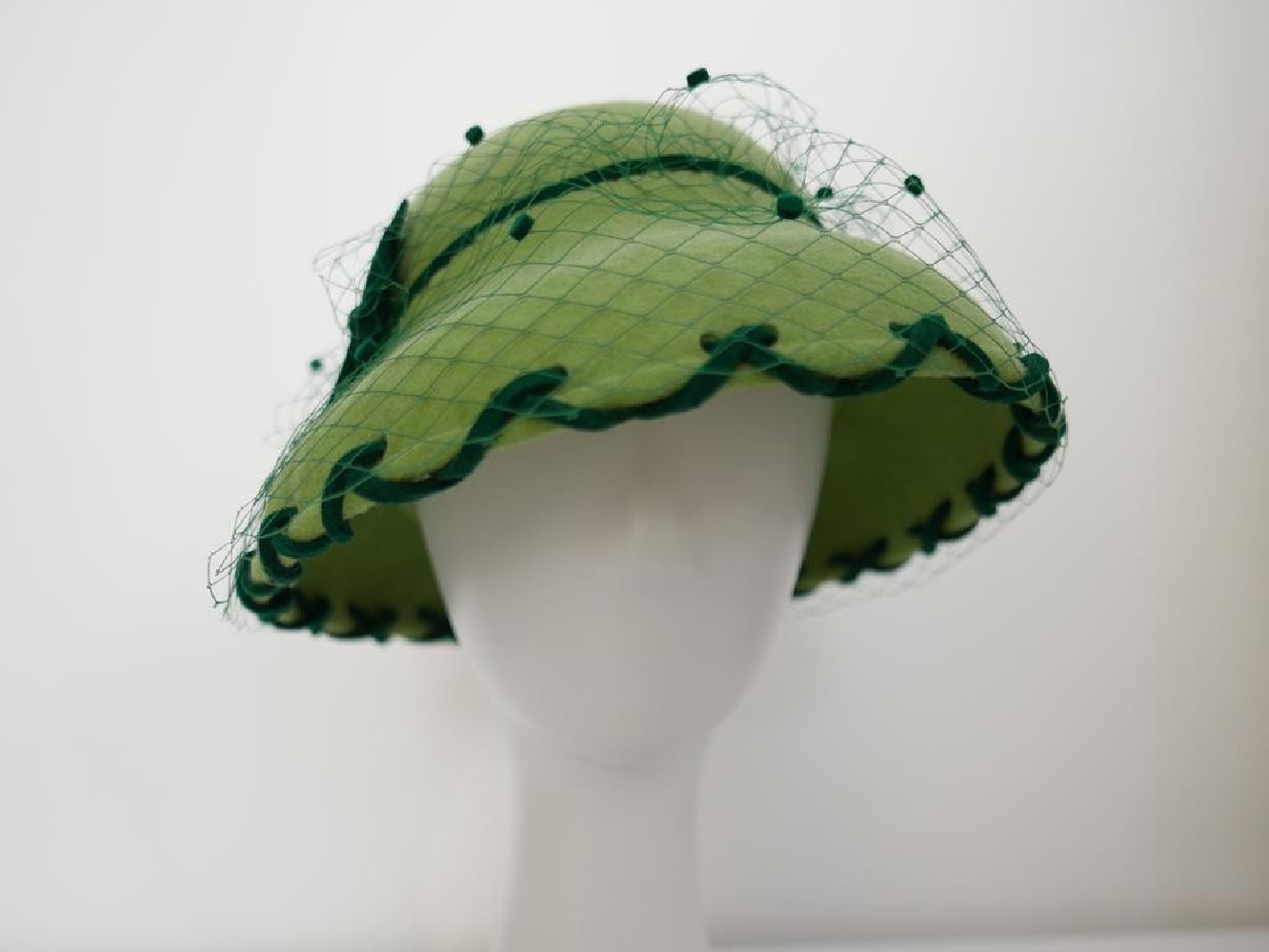 Bogna zielony kapelusz filcowy klosz  54-56 cm