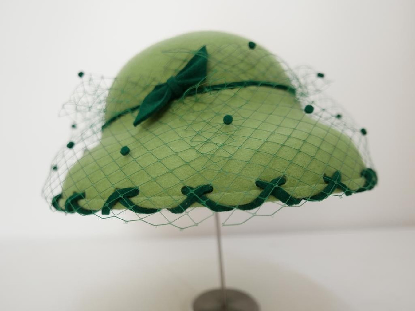 Bogna zielony kapelusz filcowy klosz  54-56 cm