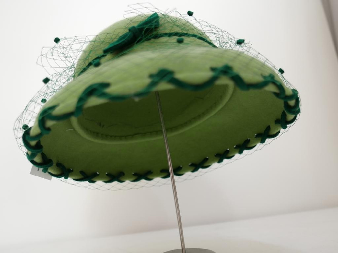 Bogna zielony kapelusz filcowy klosz  54-56 cm