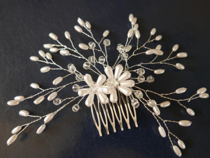 Stroik na grzebieniu 15 cm srebrna osnowa