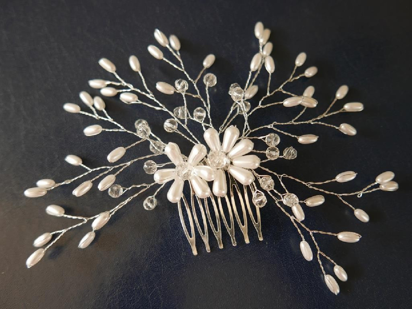 Stroik na grzebieniu 15 cm srebrna osnowa