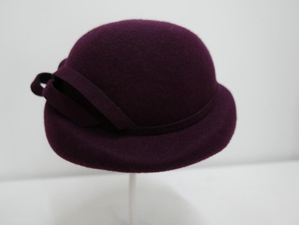 Malwa marsala kapeluszo toczek Vintage 54-57 cm