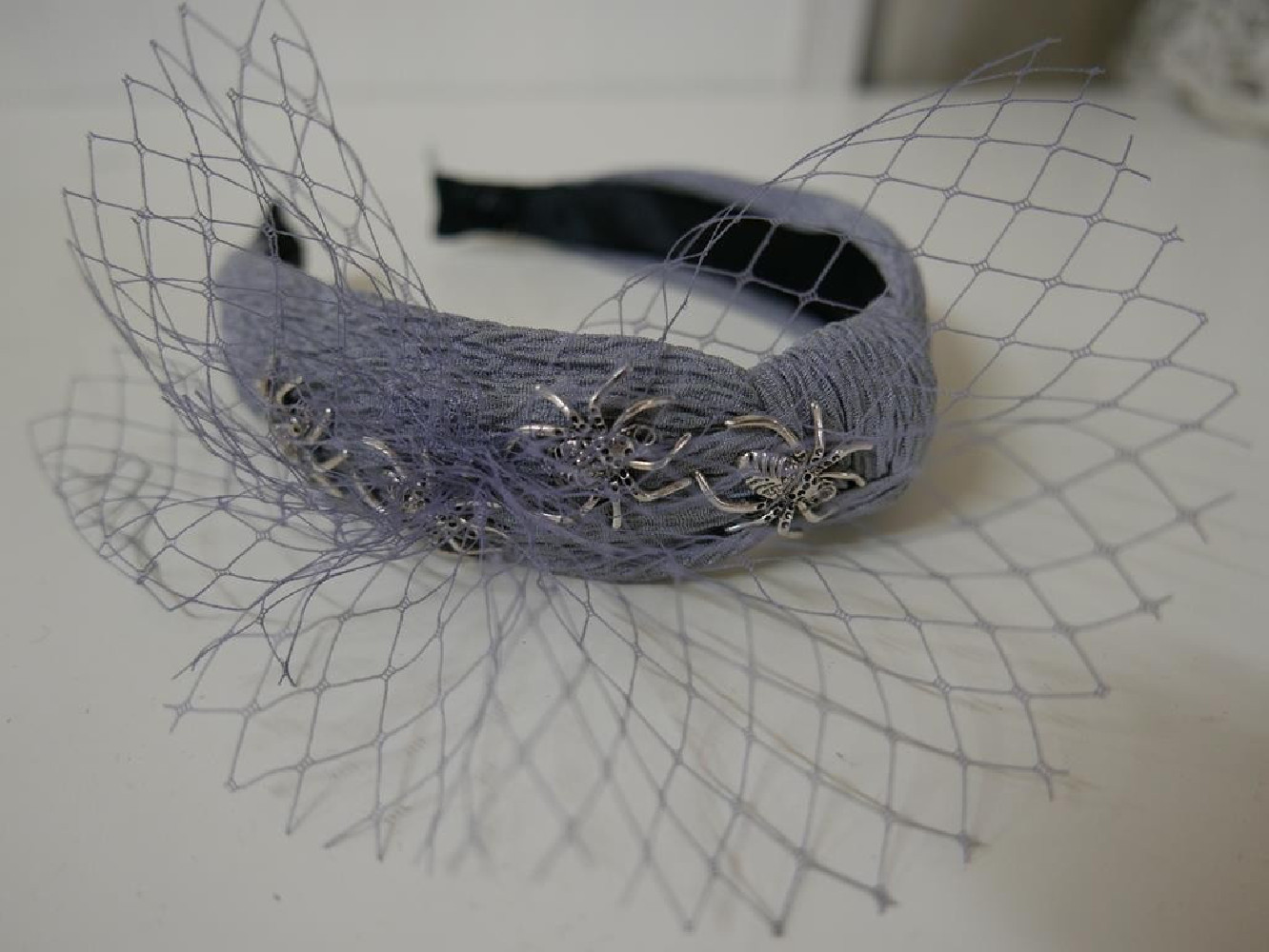 Szara przepaska tkanina szer. 4 cm