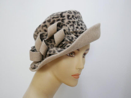 Sabina panterka fantazyjny kapelusz pilśń włosowa 57-59 cm