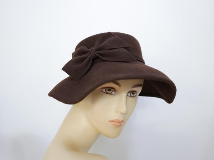Ginevra brązowy kapelusz filcowy-54-57 cm