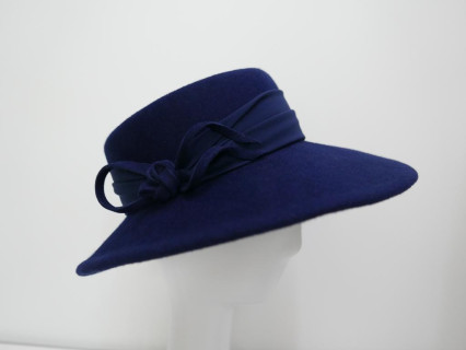 Constance granatowy kapelusz kanotier filc wełna 54-56 cm