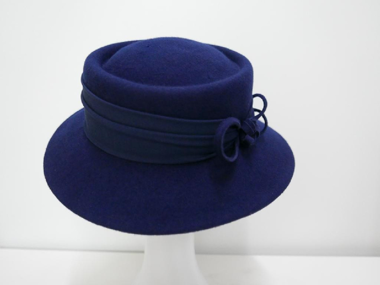 Constance granatowy kapelusz kanotier filc wełna 54-56 cm