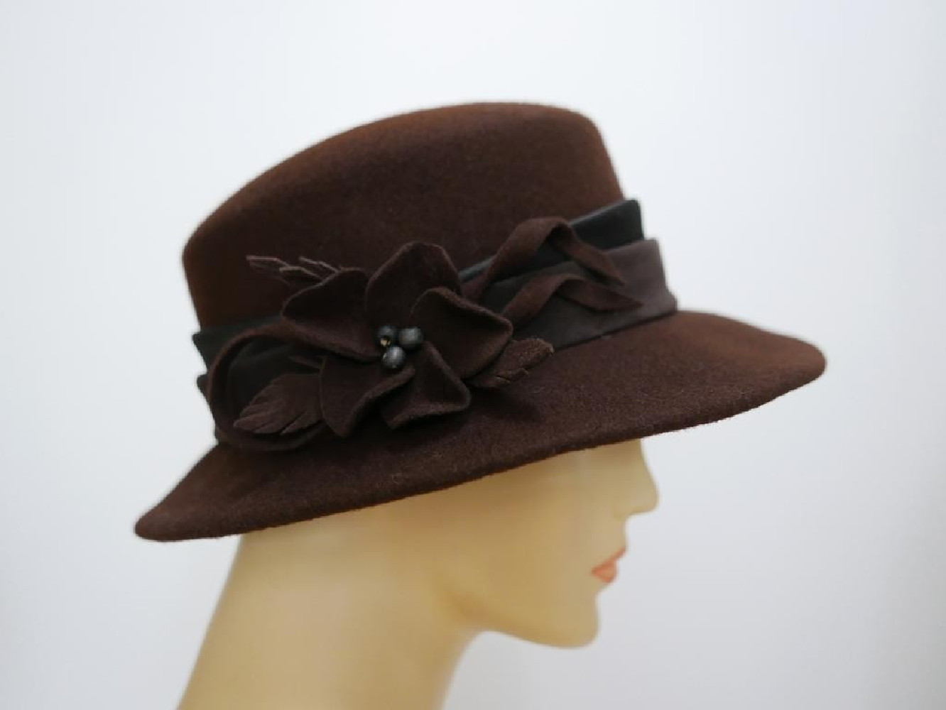 Denice brązowy kapelusz filcowy-57-59 cm