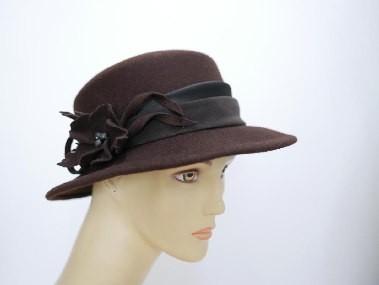 Denice brązowy kapelusz filcowy-57-59 cm