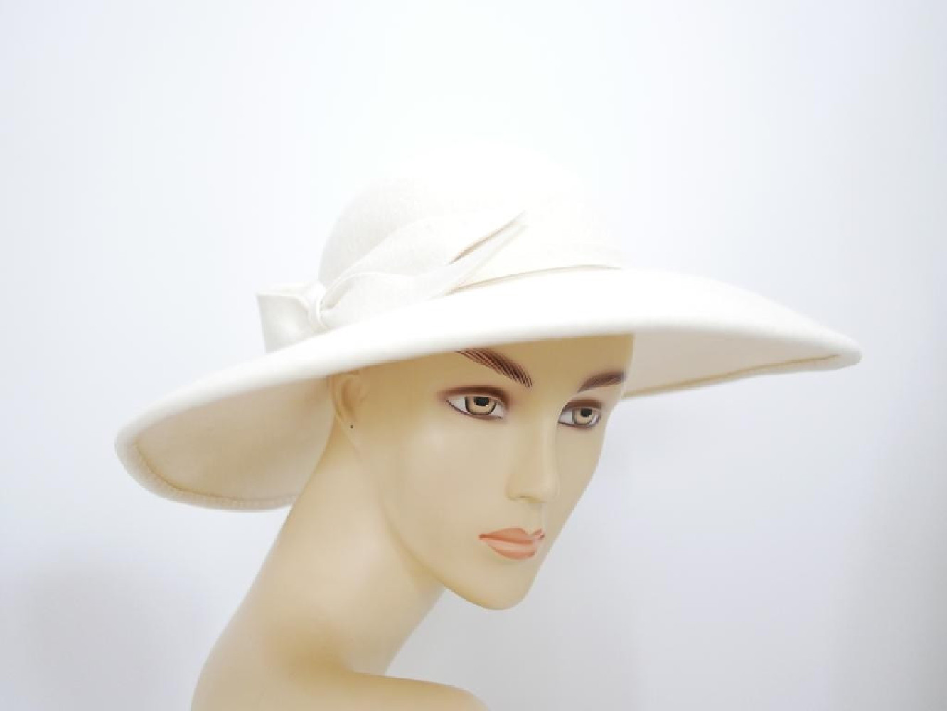 Vegas śmietankowy kapelusz z dużym rondem 54-57 cm