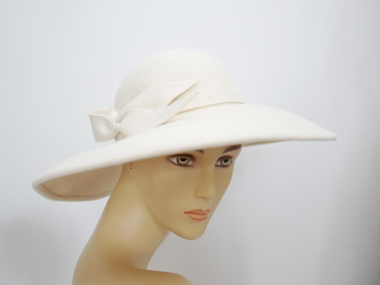 Vegas śmietankowy kapelusz z dużym rondem 54-57 cm