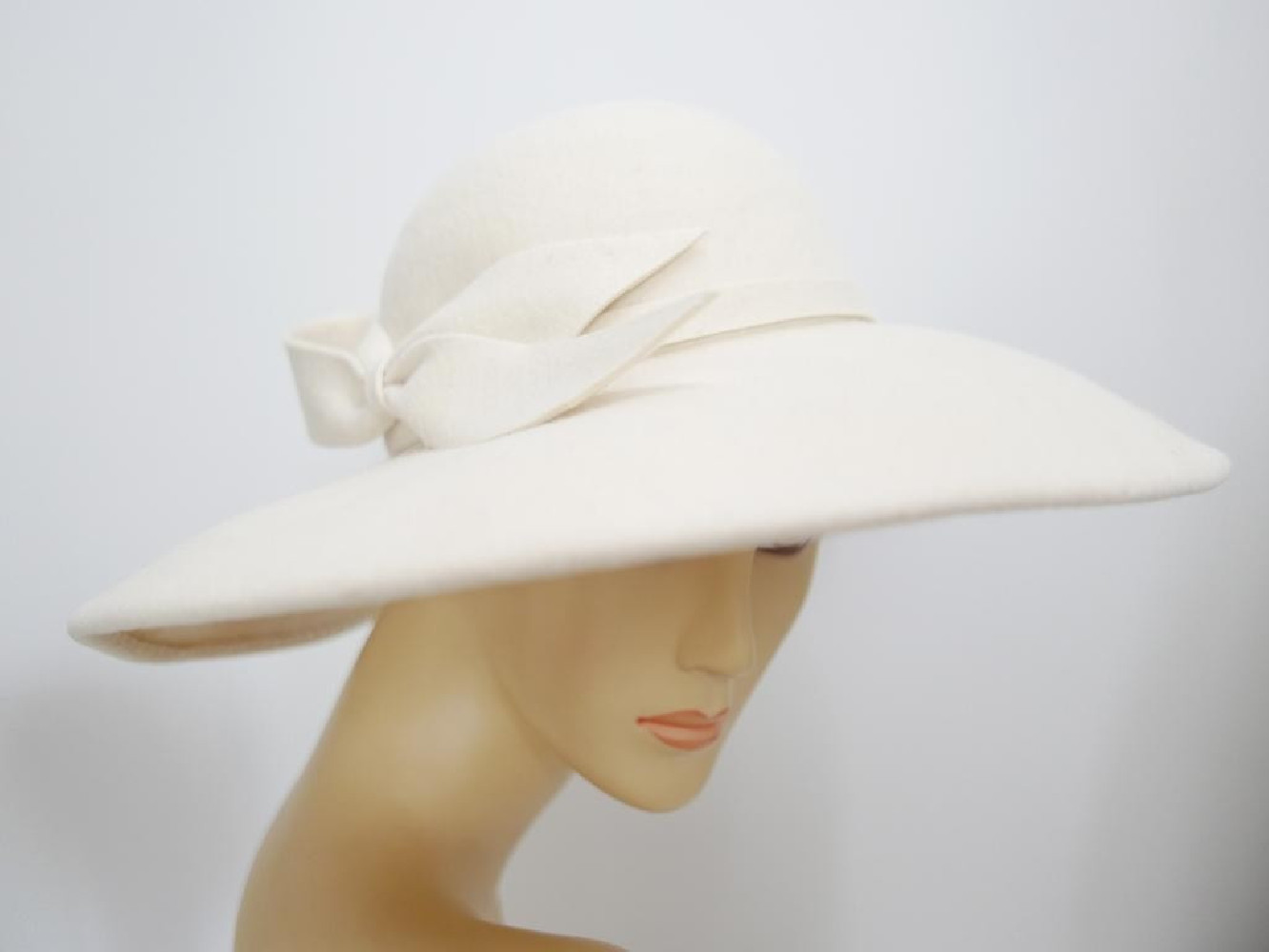 Vegas śmietankowy kapelusz z dużym rondem 54-57 cm