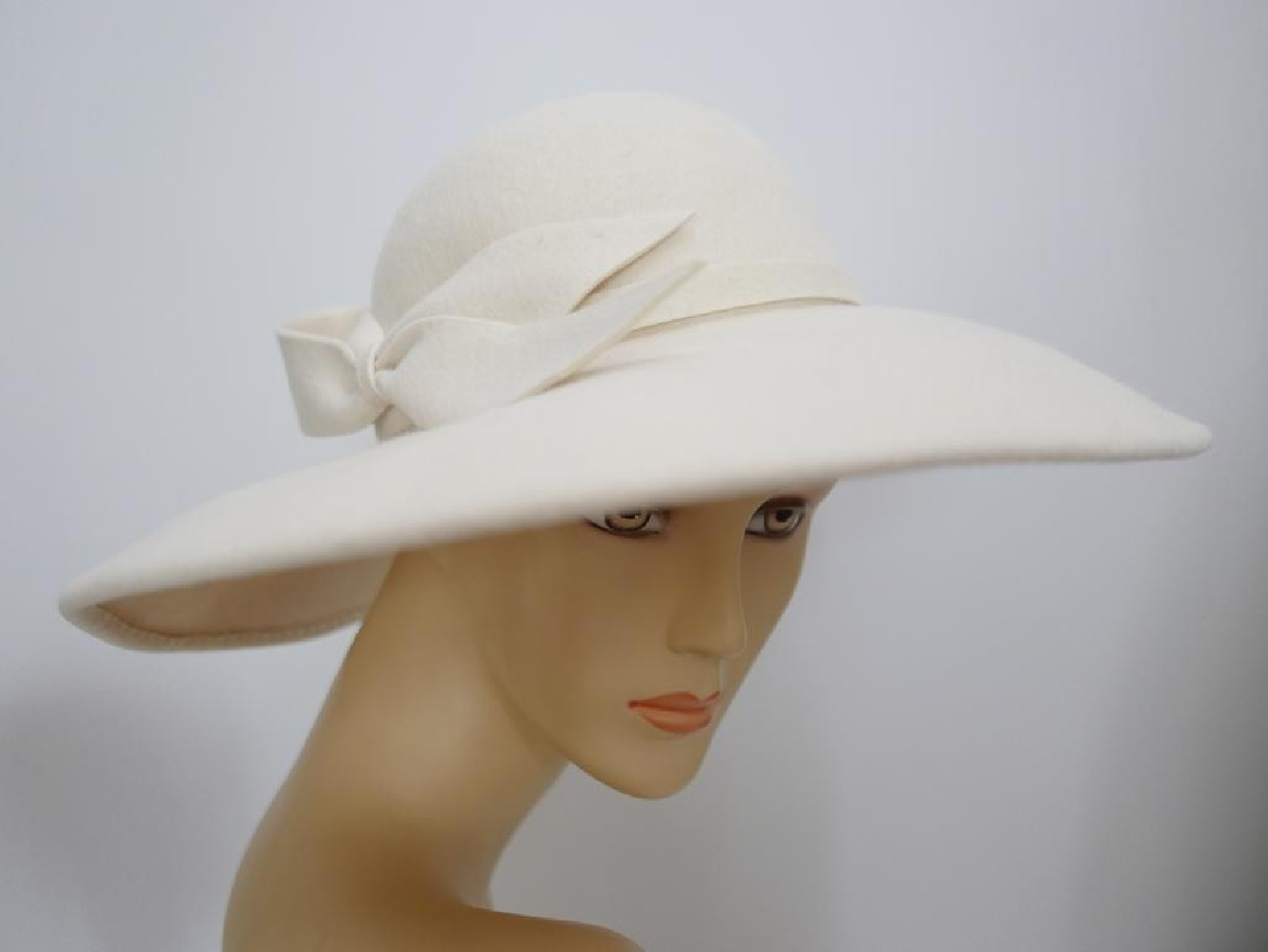 Vegas śmietankowy kapelusz z dużym rondem 54-57 cm