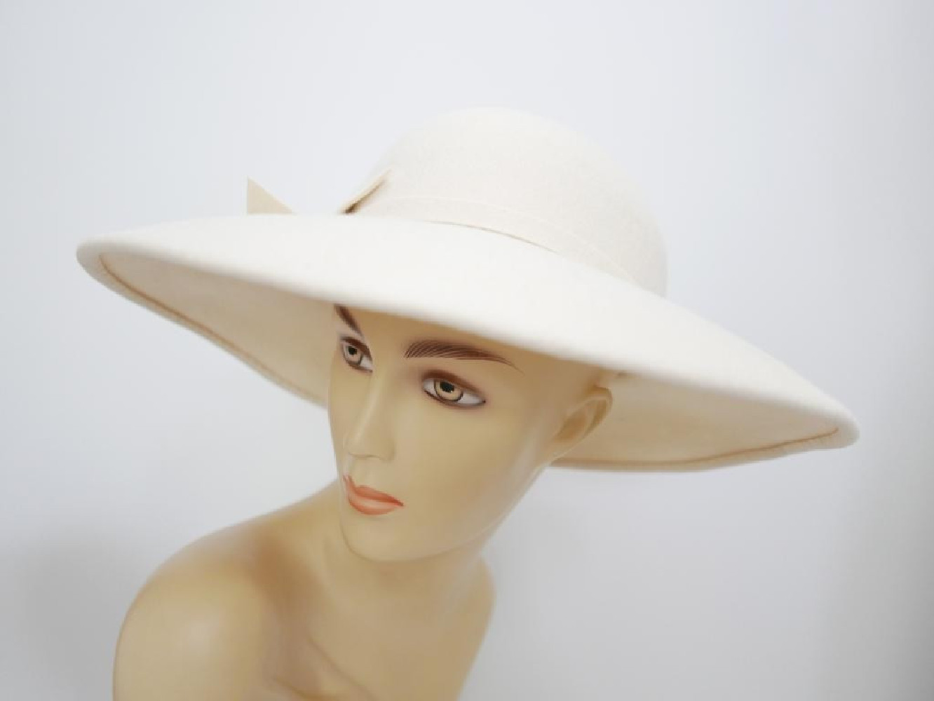 Vegas śmietankowy kapelusz z dużym rondem 54-57 cm
