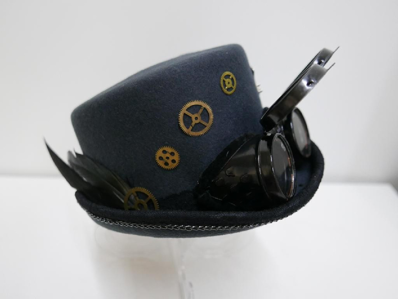 Steampunk,  stalowy designerski cylinder 56-58 cm